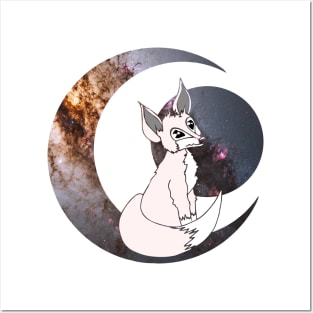 Lunar Fox Double Exposure Posters and Art